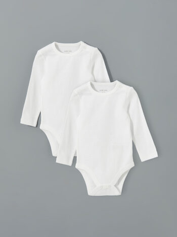 LCW Baby                                                                                  Ecru Bicycle Neck Baby Boy Snap Body 2-Pack