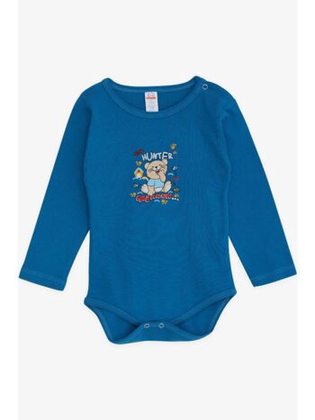 Breeze Boy's Baby Snap Body with Hunter Kitten Print Indigo (9 Months - 3 Years)