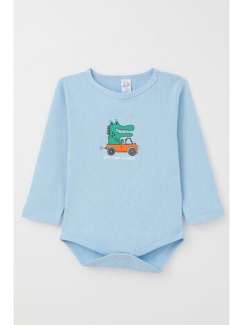 Breeze Baby Boy Snapsuit Bodysuit Driver Crocodile Print Blue (9 Months - 3 Years)