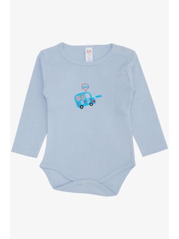 Breeze Men's Baby Snapsuit Bodysuit with Car Print in Light Blue (9 Months - 3 Years)