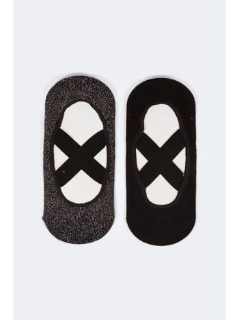 Katia And Bony Black 2-Pack Asta Yoga Kids Invisible Socks