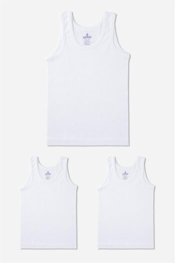 BAYKAR Boys' Round Neck Organic Cotton Tank Top 3-Pack White