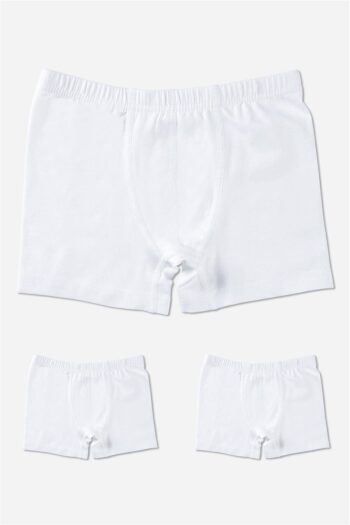 BAYKAR Boys' Cotton Towel Flat Classic Boxer 3-Pack White