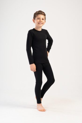 C City Boys' Long Sleeve Crew Neck Thermal Set 405160 Black