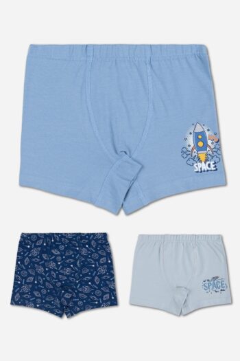 BAYKAR Boys' Cotton Printed Relaxed Fit Stretch Boxer 3-Pack 3422 Multi-Colored