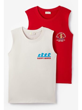 Red Boys' Two-Piece Tank Top