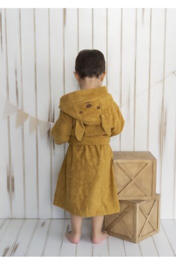 Cherry Kids Bamboo Mustard Hooded Children's Bathrobe