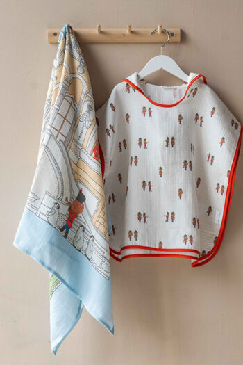 MUSLIN BABY PONCHO - LITTLE SOLDIER