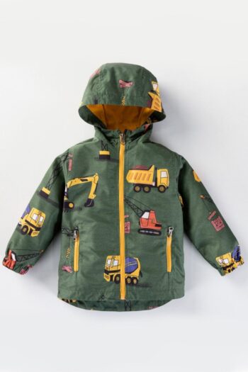 MDM Printed Zippered Cotton Lined Hooded Pocket Raincoat Suit for Boys and Girls