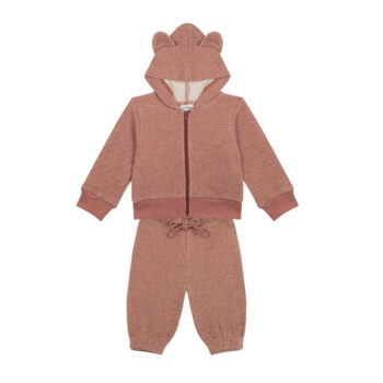 Orange Bear Ears Sweatshirt and Trousers Set