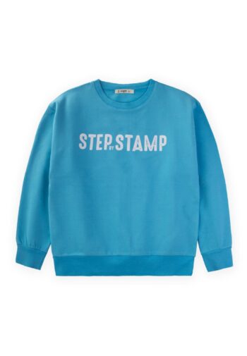 Step By Step Printed Sweatshirt for Ages 9-14 Blue
