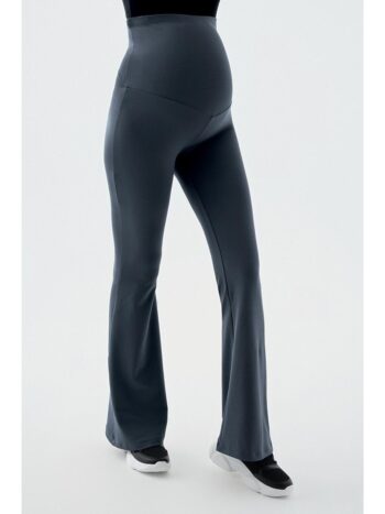 Increase: Anthracite Thermal Brushed Warm Retaining Adjustable Waist Winter Flared Maternity Leggings T18