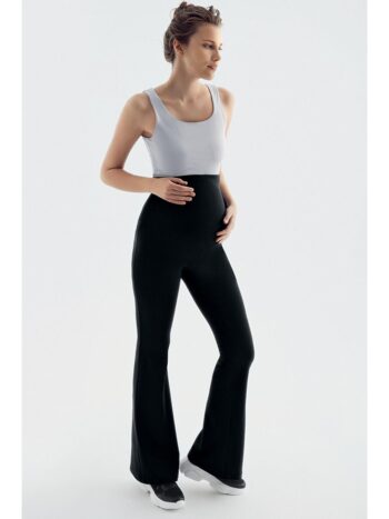 Black Spanish Flare High-Waist Stretch Maternity Leggings T15