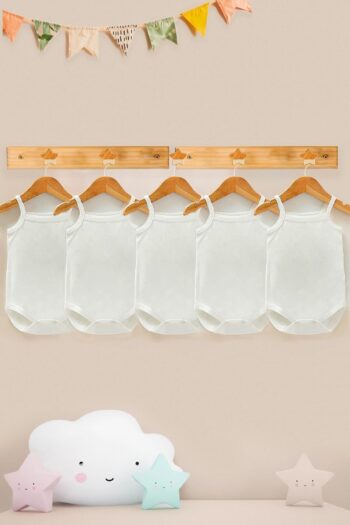 Lilabio 100% Organic Cotton 5-Pack White Baby Bodysuits