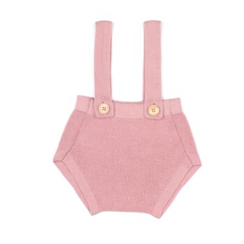 Organic Cotton Baby Knitted Overalls in Pink