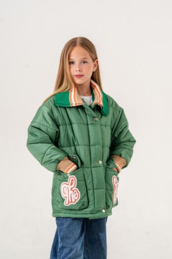 I Will Wear It Girls' Knit Collar Puffer Jacket
