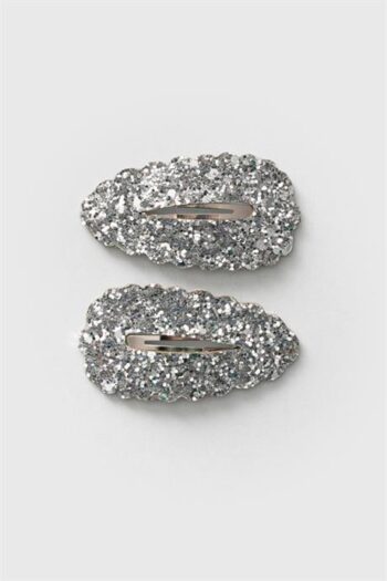 Silver Sequined Double Hair Clip for Girls