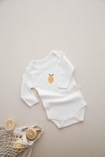 Lemon Embroidered Long Sleeve Bodysuit