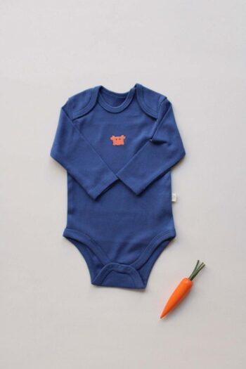 Crab Embroidered Long Sleeve Bodysuit