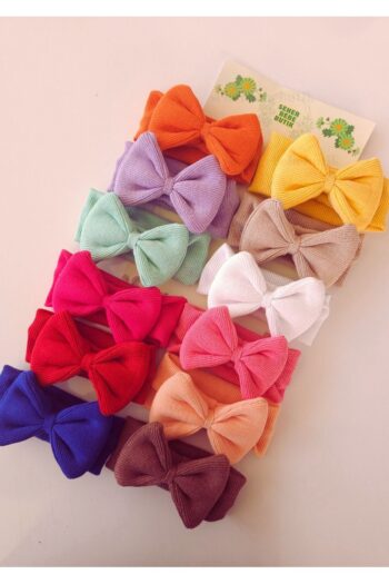 SeherBebeButik Girl Baby and Children's Ribbed Bow Headband 12-Piece Set