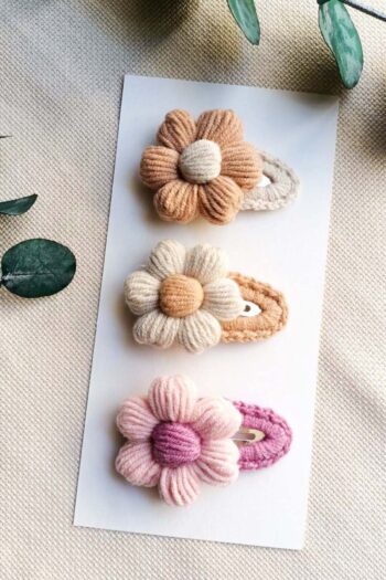 D&D CONCEPT 3 Soft Color Hair Clips Set for Baby Girls - 3 Pieces Hair Accessories