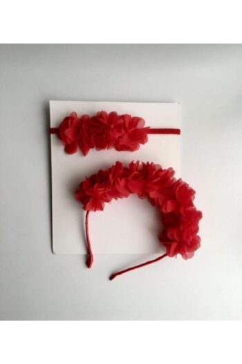 Almila Accessory Red Flower Mother and Baby Headband Bandana Set