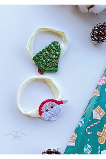 Masal Knitting World New Year Series Baby Child Bandana (Christmas Tree + Santa Claus)