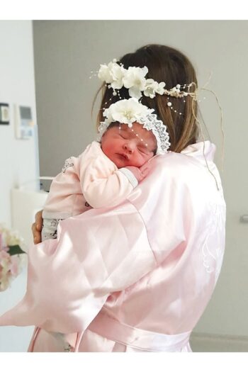 Çiğdem Kaya Design White Hydrangea Flower Pearl Special Design Mother Baby Crown Headband
