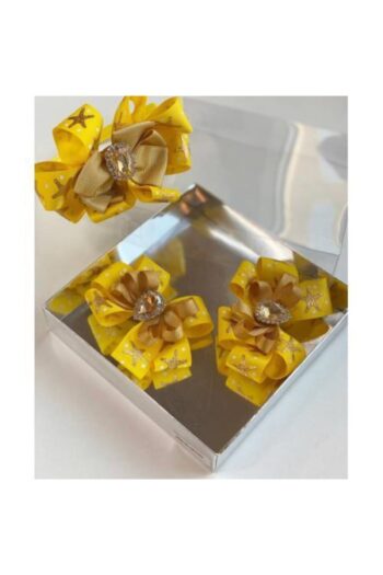 QUEEN AKSESUAR Yellow 2-Piece Crystal Stone Mother-Daughter Baby Combo Star Pattern Gift Tiara Hairpin Set