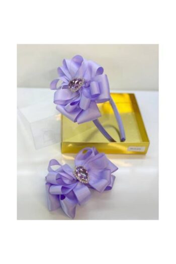 QUEEN AKSESUAR Lavender 2-Piece Crystal Stone Mother-Daughter Baby Satin Gift Crown Hairpin Set