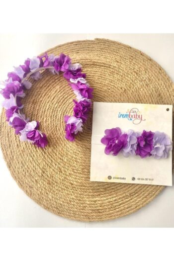 Irembaby Anne Baby Postpartum Set Purple Lilac Flower Postpartum Crown and Baby Headband Postpartum Kit