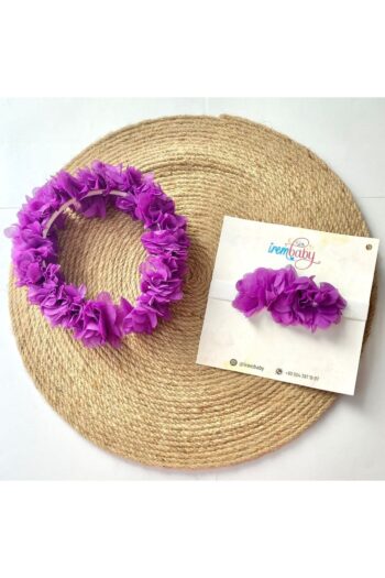 irembaby Anne Baby Maternity Set Purple Floral Maternity Crown and Baby Headband Maternity Outfit