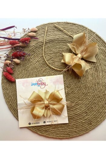 Irembaby Anne Baby Postpartum Set Gold Feather Bow Postpartum Crown and Baby Headband Set