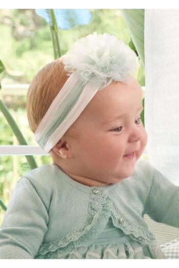 Mayoral Green Tulle Flower Elastic Headband for Baby Girls 9728