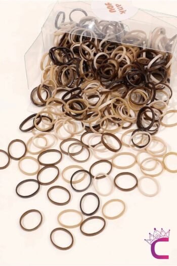 Cinderella 300-Piece Daily Use Coffee-Toned Small Elastic Hair Tie - Mini Durable Elastic Hair Braid Tie