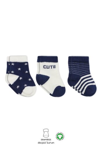 Bistyle Organic Seamless 3-Piece Cute Stars Cotton Baby Socks 0-3 Months
