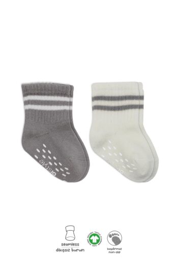 Bistyle Organic Boy Girl Baby Children's 2-Pack Cushioned Non-Slip Cotton Socks