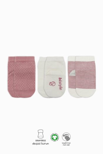Bistyle Bistil Organic Seamless 3-Pack Non-Slip Polka Dot Baby Socks 0-3 Months