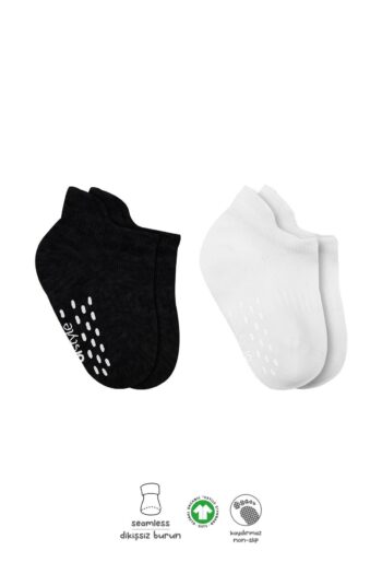 Bistyle Organic Baby Kids 2-Piece Basic Cotton Non-Slip Sneaker Socks