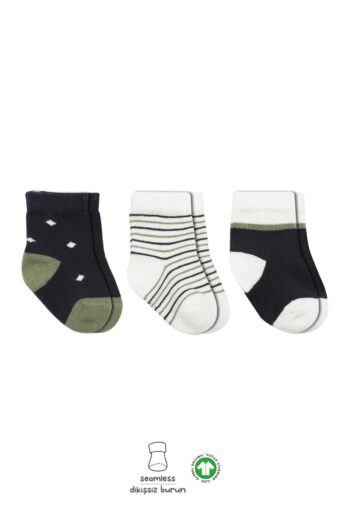Bistyle Bistil Organic Seamless 3-Pack Polka Dot Baby Socks for Boys 0-3 Months