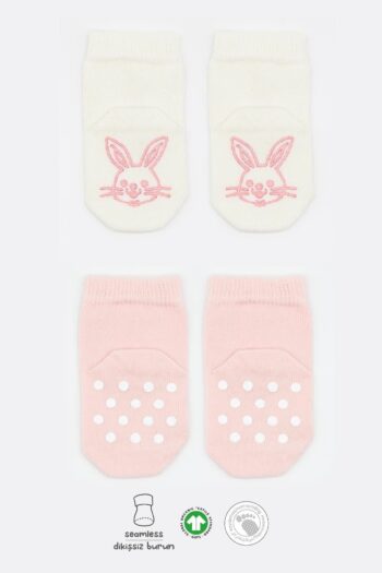 Bistyle Bistil Organic Seamless Set of 2 Non-Slip Patterned Cotton Baby Socks