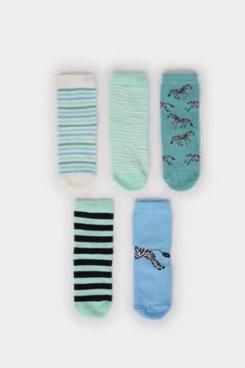 Non-Slip Sole Cotton Long Socks for Baby Girls - Set of 5
