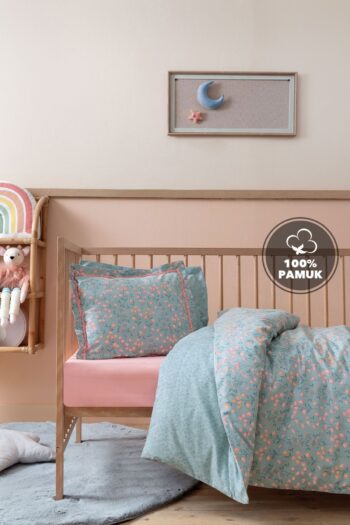 Yataş Mini Harpies Baby Ranforce 100% Cotton Duvet Cover Set - Blue