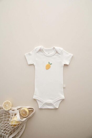 Lemon Embroidered Snap Bodysuit
