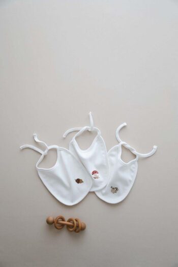 3-Piece Bound Baby Bib Set 0-3 Months Model 1