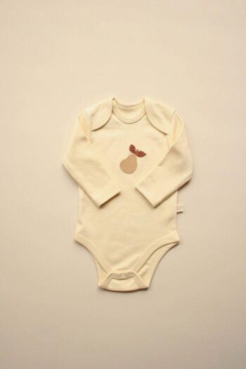 Pear Embroidered Long Sleeve Bodysuit