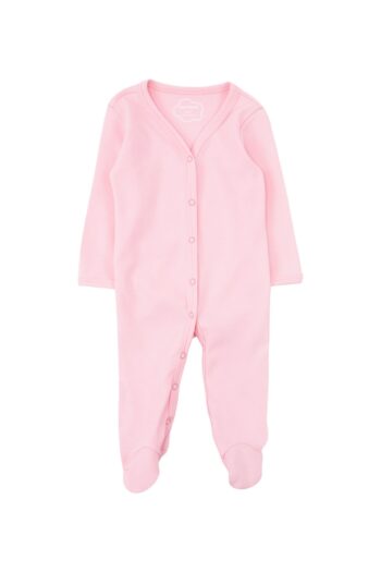Mavipink Baby Girl 100% Cotton Pink Long Sleeve Footed Romper