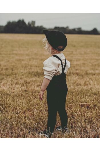 Sparrow Laurel Beniz Kids Black High Waist Adjustable Cross Strap Ribbed Baby Knit Leggings