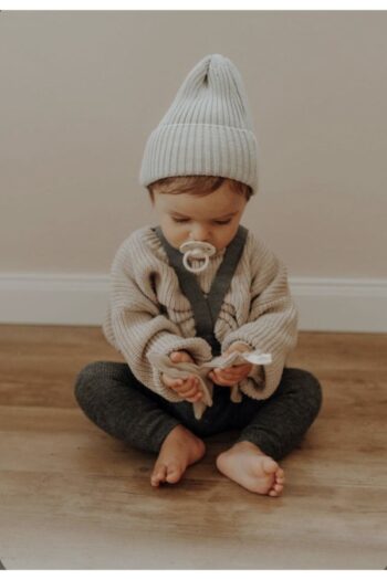 Sparrow Laurel Beniz Kids Charcoal High Waist Adjustable Cross Strap Drawstring Baby Knit Tights
