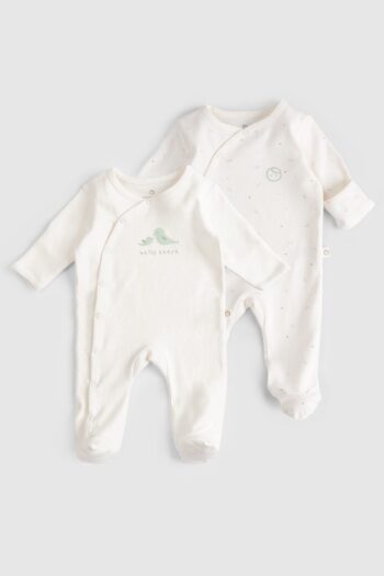 2-Piece Self-Mitten Cotton Organic Overall Set Twig